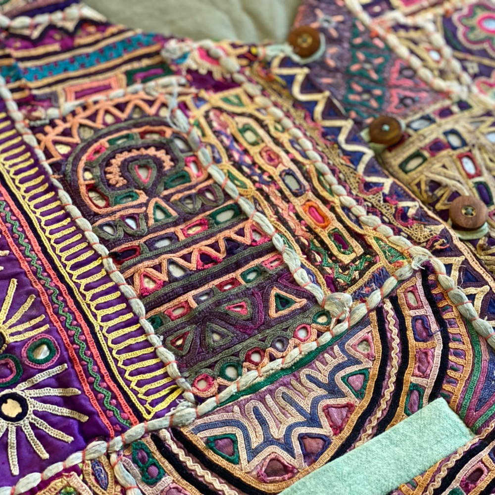 Vintage Patchwork Jacket With Indian Textiles - image 4